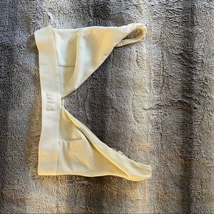 skims bone white wireless cotton plunge bralette